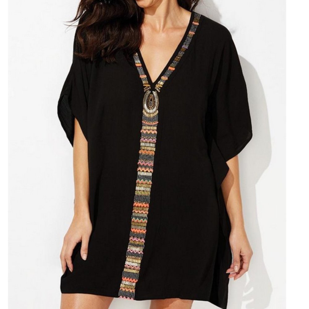 Beaded Poncho Swimsuits For All Coverup 14/16